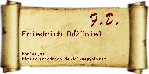 Friedrich Dániel névjegykártya